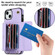 iPhone 14 / 13 RFID Card Slot Phone Case with Long Lanyard - Purple