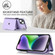 iPhone 14 / 13 RFID Card Slot Phone Case with Long Lanyard - Purple