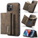 iPhone 14 DG.MING M1 Series 3-Fold Multi Card Wallet Leather Case - Coffee