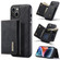 iPhone 14 DG.MING M1 Series 3-Fold Multi Card Wallet Leather Case - Black
