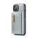 iPhone 14 DG.MING M3 Series Glitter Powder Card Bag Leather Case - Silver