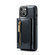 iPhone 14 DG.MING M3 Series Glitter Powder Card Bag Leather Case - Black