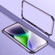 iPhone 14 Four Corners Shockproof Metal Frame Phone Case  - Purple