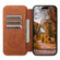 iPhone 14 Suteni J06 Retro Matte Litchi Texture Leather Magnetic Magsafe Phone Case - Khaki