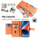 iPhone 14 Sheep Texture Cross-body Zipper Wallet Leather Phone Case - Orange