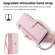 iPhone 14 Sheep Texture Cross-body Zipper Wallet Leather Phone Case - Pink