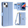 iPhone 14 Sheep Texture Cross-body Zipper Wallet Leather Phone Case - Blue