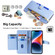 iPhone 14 Sheep Texture Cross-body Zipper Wallet Leather Phone Case - Blue