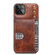 iPhone 14 Denior Oil Wax Cowhide Card Slot Phone Case - Brown