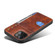 iPhone 14 Denior Oil Wax Cowhide Card Slot Phone Case - Brown