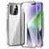 iPhone 14 Magnetic Double-buckle HD Tempered Glass Phone Case  - Silver