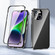 iPhone 14 Magnetic Double-buckle HD Tempered Glass Phone Case  - Black