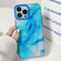 iPhone 14 Marble Dual-side Laminating Magsafe Phone Case - Sky Blue