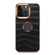 iPhone 14 Denior Crocodile Texture Genuine Leather Electroplating Phone Case - Black