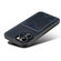 iPhone 14 Denior Retro Back Cover Card Slot Phone Case - Blue