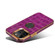 iPhone 14 Denior Crocodile Texture Genuine Leather Electroplating Phone Case - Purple