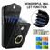 iPhone 14 Rhombic Texture Card Bag Phone Case with Long Lanyard - Black