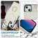 iPhone 14 Rhombic Texture Card Bag Phone Case with Long Lanyard - White