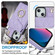 iPhone 14 Rhombic Texture Card Bag Phone Case with Long Lanyard - Light Purple