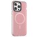 iPhone 14 Skin Feel Semi-transparent Frosted MagSafe Magnetic Phone Case - Pink