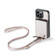 iPhone 14 JEEHOOD C22 Series Zipper Wallet Phone Case with Long and Short Lanyard - Rose Gold