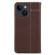 iPhone 14 GEBEI Top-grain Horizontal Flip Leather Phone Case - Brown