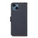 iPhone 14 KHAZNEH Side-Magnetic Litchi Genuine Leather RFID Phone Case  - Blue