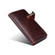 iPhone 14 Denior Oil Wax Cowhide Magnetic Button Genuine Leather Case - Dark Red