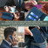 iPhone 14 Plus RFID Anti-theft Brush Magnetic Leather Phone Case  - Blue