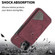 iPhone 14 Plus Line Card Holder Phone Case  - Wine Red