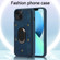 iPhone 14 Plus Armor Ring Wallet Back Cover Phone Case - Blue