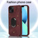 iPhone 14 Plus Armor Ring Wallet Back Cover Phone Case - Wine Red