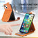 iPhone 14 Plus  Zipper Wallet Vertical Flip Leather Phone Case - Brown