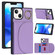 iPhone 14 Plus Litchi Texture Card Bag Phone Case - Purple