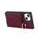 iPhone 14 Plus Litchi Texture Card Bag Phone Case - Wine Red