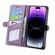 iPhone 14 Plus Geometric Zipper Wallet Side Buckle Leather Phone Case - Purple