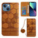 iPhone 14 Plus Crossbody Football Texture Magnetic PU Phone Case  - Khaki