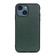 iPhone 14 Plus Litchi Texture Genuine Leather Phone Case - Green