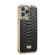 iPhone 14 Plus Fierre Shann Python Texture Electroplating PU Phone Case - Black