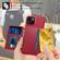 iPhone 14 Plus Magnetic Wallet Card Bag Leather Phone Case  - Red