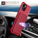 iPhone 14 Plus Magnetic Wallet Card Bag Leather Phone Case  - Red