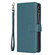 iPhone 14 Plus 9 Card Slots Zipper Wallet Leather Flip Phone Case - Green