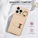 iPhone 14 Plus Horizontal Card Bag Ring Holder Phone Case with Dual Lanyard - Beige