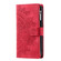 iPhone 14 Plus Multi-Card Totem Zipper Leather Phone Case - Red