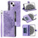 iPhone 14 Plus Multi-Card Totem Zipper Leather Phone Case - Purple