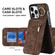iPhone 14 Plus Retro Ring and Zipper RFID Card Slot Phone Case - Brown