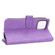 iPhone 14 Plus Litchi Texture Zipper Leather Phone Case - Purple