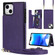 iPhone 14 Plus Cross-body Square Dual-Buckle Card Flip Wallet Phone Case - Purple