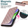 iPhone 14 Plus Rhombic MagSafe RFID Anti-Theft Wallet Leather Phone Case - Rose Gold