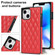 iPhone 14 Plus Crossbody Rhombic Microfiber Leather Phone Case - Red